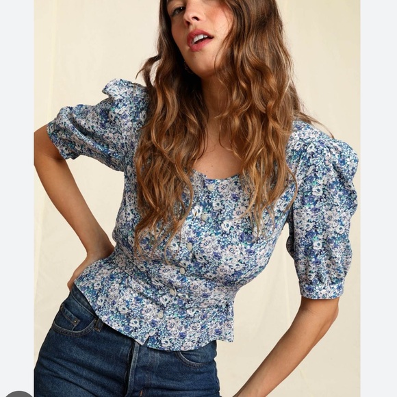 ROUJE sz36/US4 NWOT Eleonore Blouse slight puffed sleeves - Picture 3 of 12